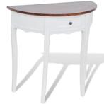 vidaXL Wandtafel met lade halfrond bruin, Verzenden, Nieuw