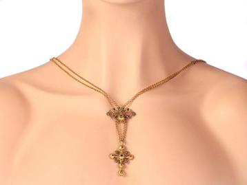 Collier - 18 carats Or jaune - Diamant - Croix, Géorgie 1730