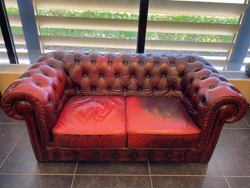 Sofa - Leder - 2-zit Chesterfield, Antiek en Kunst, Curiosa en Brocante