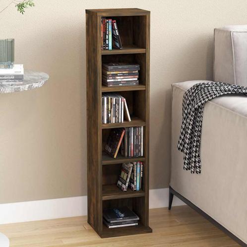 vidaXL Cd-kast 21x20x88 cm bewerkt hout gerookt eikenkleurig, Huis en Inrichting, Woonaccessoires | Cd- en Dvd-rekken, Nieuw, Verzenden