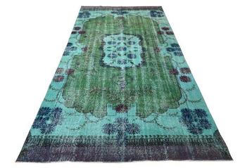 Groen-Blauw vintage - Vloerkleed - 306 cm - 156 cm - met beschikbaar voor biedingen