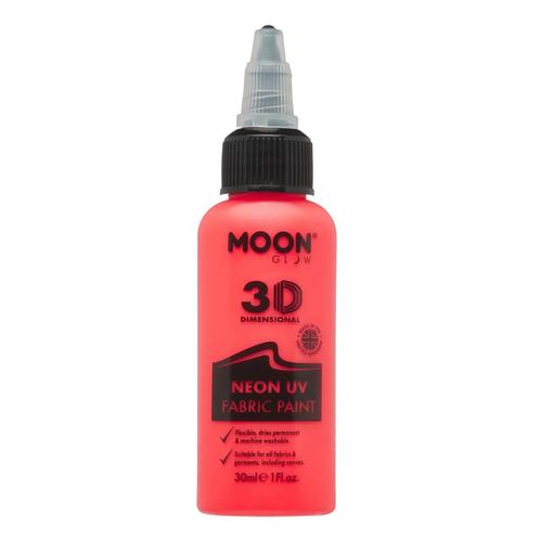 Moon Glow Neon UV Fabric Paint 30ml Intense Red 30ml, Hobby en Vrije tijd, Feestartikelen, Nieuw, Verzenden