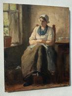 Henri Bource (1826-1899) - Vrouw in interieur, Antiek en Kunst