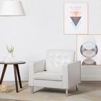 Witte Fauteuil Kunstleer - - Tweede Kansje - 55% Korting!, Huis en Inrichting, Fauteuils, Luxe, klasse en moderne stijl, Verzenden