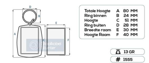 Plexiglas sleutelhanger, Tuin en Terras, Overige Tuin en Terras, Verzenden
