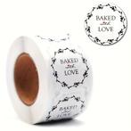 500 Stickers Labels Baked with Love Kerst sluitsticker, Nieuw