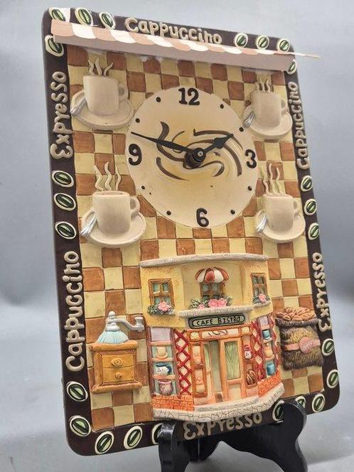 Horloge - Quartz-Wanduhr – Café-Bistro-Design – Keramik mit, Antiek en Kunst, Curiosa en Brocante