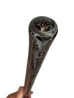 Wandelstok - Mahonie - Piqué van zilver, Antiek en Kunst