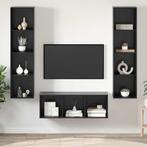 vidaXL TV Kast Set Wandgemonteerd 3 pcs Zwart eiken Bewerkt, Verzenden, Nieuw