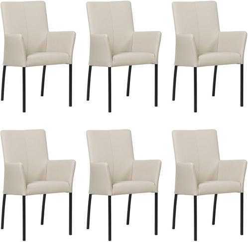 Crème leren moderne eetkamerstoel - Toledo leer Misty (crème, Huis en Inrichting, Stoelen, Nieuw, Leer, Ophalen of Verzenden
