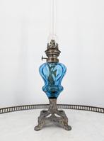 lampe pétrole toupie bleu Azur - Lamp - glas, Antiek en Kunst