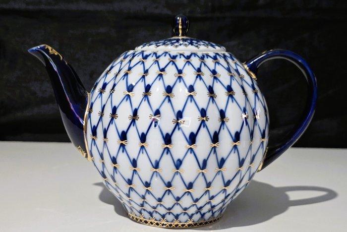 Lomonosov - Theepot - Kobalt Net - Porselein, Antiek en Kunst, Antiek | Meubels | Tafels