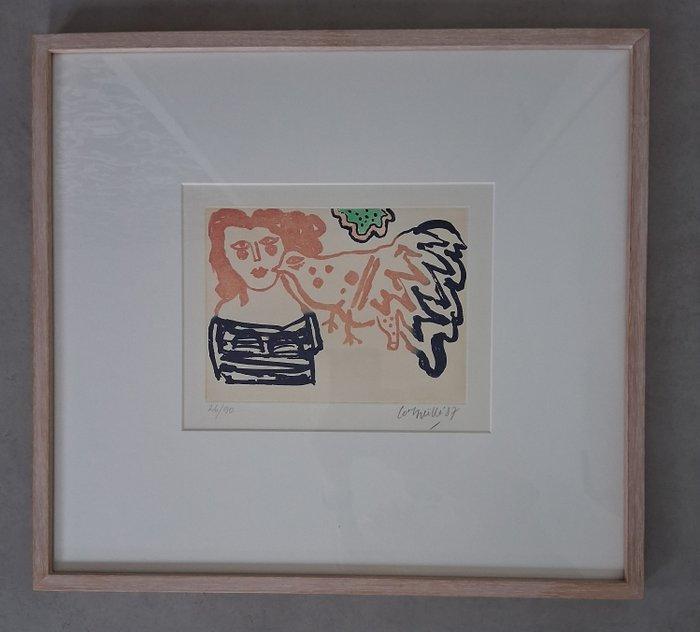 Corneille (1922-2010) - Rode en blauwe vogel, Antiek en Kunst, Antiek | Overige Antiek