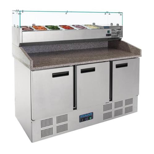 Polar G-serie gekoelde pizzawerkbank met prepareer-unit 368L, Zakelijke goederen, Horeca | Keukenapparatuur, Koelen en Vriezen