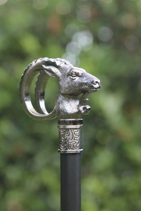 Wandelstok - bokkekop - Legering, Antiek en Kunst, Kunst | Designobjecten