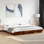vidaXL Bedframe met LED-verlichting gerookt eikenkleurig, Huis en Inrichting, Slaapkamer | Bedden, Verzenden, Nieuw