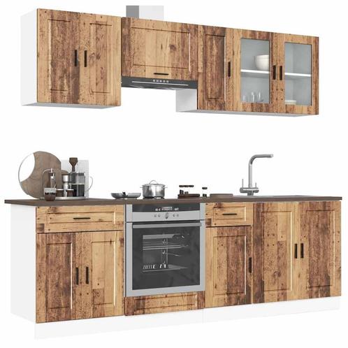 vidaXL 8-delige Keukenkastenset Kalmar bewerkt hout oud, Huis en Inrichting, Kasten | Overige, Nieuw, Verzenden