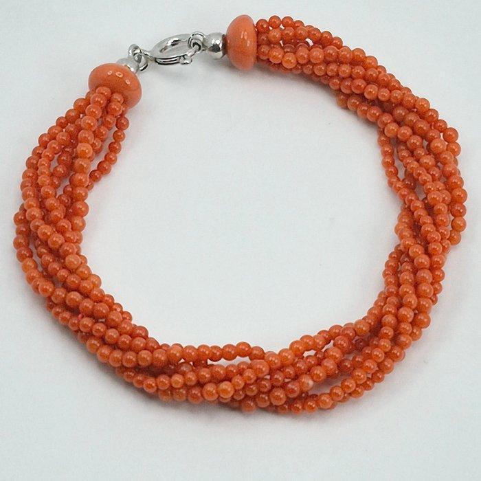 Bloedkoraal - Zilver - Armband - Middellandse Zee Koralen, Antiek en Kunst, Curiosa en Brocante