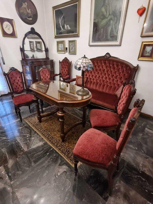 anonimo - Zitgroep (8) - Hout, Textiel, Antiek en Kunst, Antiek | Overige Antiek