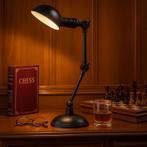 Tafel en bureaulampen Messing Bureaulamp Princeton Antiek Zw, Verzenden, Nieuw
