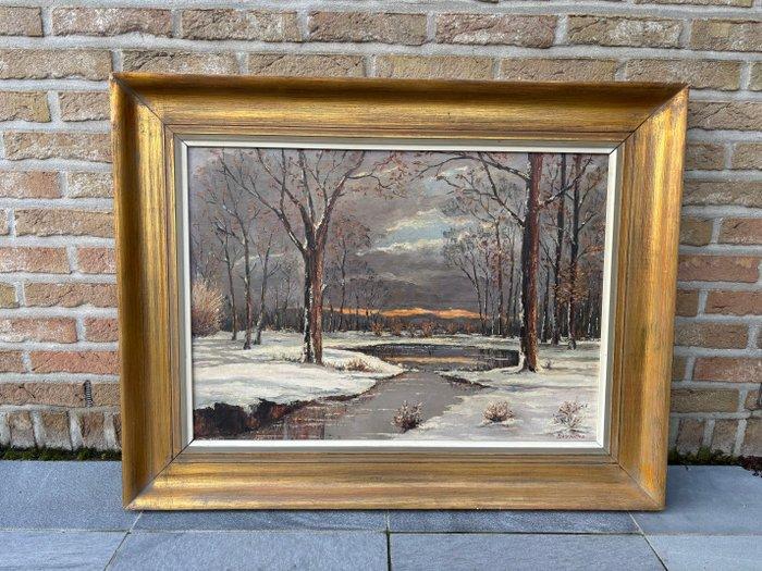 Belgische school (XX) - Winterlandschap, Antiquités & Art, Art | Peinture | Classique