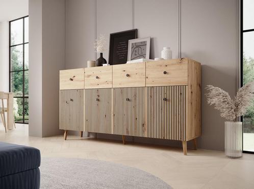 Meubella Dressoir Bali eiken 180 cm, Huis en Inrichting, Kasten | Dressoirs, 25 tot 50 cm, Nieuw, 150 tot 200 cm, Verzenden