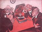 Spotprent over buitenlandse radio (lijst optie, Lithos), Antiek en Kunst, Verzenden