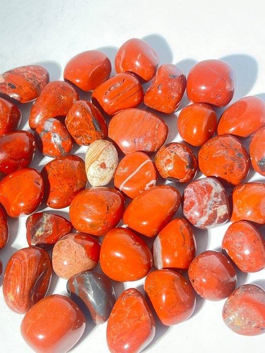 ***GEEN RESERVE*** Rode jaspis getrommeld stenen – 1 kg, Collections, Minéraux & Fossiles