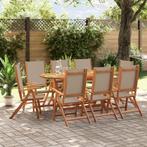 vidaXL Ensemble à manger de jardin 9pcs bois dacacia, Verzenden, Neuf