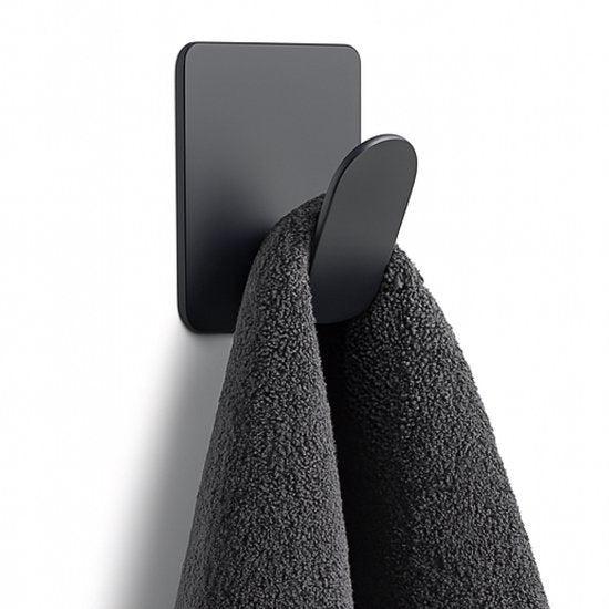 2dekans | Zelfklevende Handdoekhaakjes - 1 stuk - Mat zwart, Maison & Meubles, Accessoires pour la Maison | Miroirs, Enlèvement ou Envoi