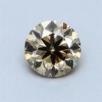 1 pcs Diamant - 0.80 ct - Rond - fancy yellowish brown -, Nieuw