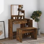 vidaXL Kaptafelset 86,5x35x136 cm gerookt eiken, Huis en Inrichting, Verzenden, Nieuw