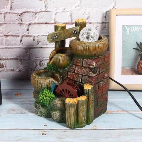 Watermolen Sier Fontein - Feng Shui Waterval Hars Decoratie, Huis en Inrichting, Woonaccessoires | Wanddecoraties, Nieuw, Verzenden