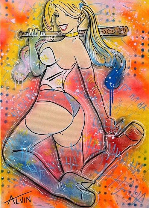Sexy Harley Quinn Suicide Squad - Original drawing in colour, Boeken, Strips | Comics