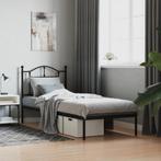 vidaXL Bedframe met hoofdbord metaal zwart 90x200 cm, Huis en Inrichting, Slaapkamer | Bedden, Verzenden, Nieuw
