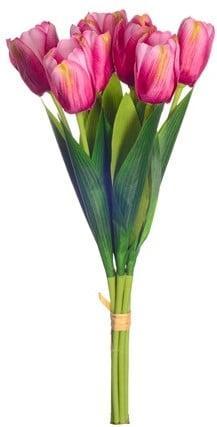 Tulpen Fuchsia Zijden Bundel 7 bloemen, Huis en Inrichting, Woonaccessoires | Kunstplanten en Kunstbloemen, Nieuw