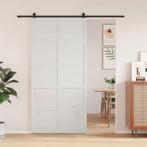 vidaXL Schuifdeur 100x208 cm massief grenenhout wit, Verzenden, Nieuw