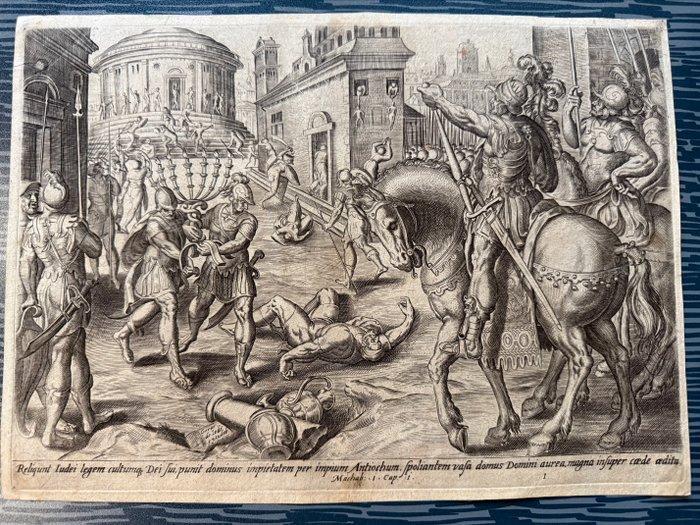 Gerard de Jode (XVII) - Antioco saccheggia il tempio di, Antiek en Kunst, Antiek | Overige Antiek