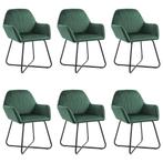 vidaXL Eetkamerstoelen 6 st fluweel groen, Huis en Inrichting, Stoelen, Verzenden, Nieuw