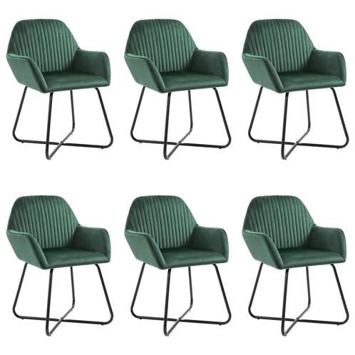 vidaXL Eetkamerstoelen 6 st fluweel groen, Huis en Inrichting, Stoelen, Nieuw, Verzenden