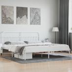 vidaXL Bedframe met hoofdbord metaal wit 200x200 cm, Huis en Inrichting, Slaapkamer | Bedden, Verzenden, Nieuw