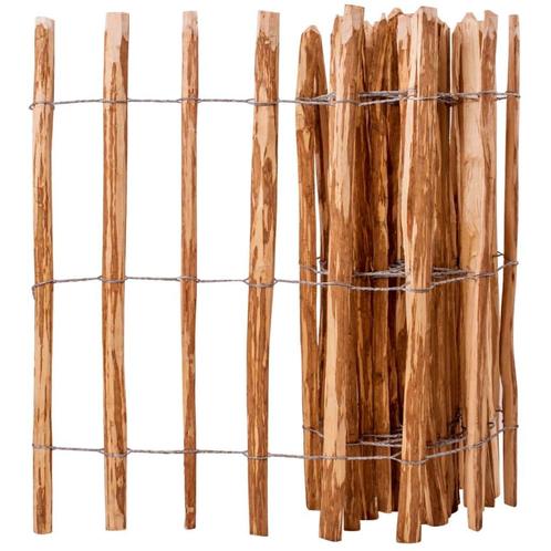 vidaXL Hek 90x500 cm hazelaarhout, Tuin en Terras, Tuinhekken en Hekwerk, Nieuw, Verzenden