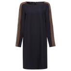 Marc Aurel • antraciete jurk met bruine bies • 38, Maat 38/40 (M), Marc Aurel, Verzenden, Zwart