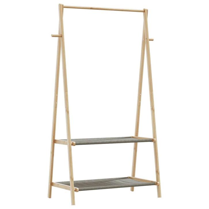 vidaXL Kledingrek met schappen 96x45,5x150,5 cm bamboe, Huis en Inrichting, Kasten | Kleerkasten, Nieuw, Verzenden
