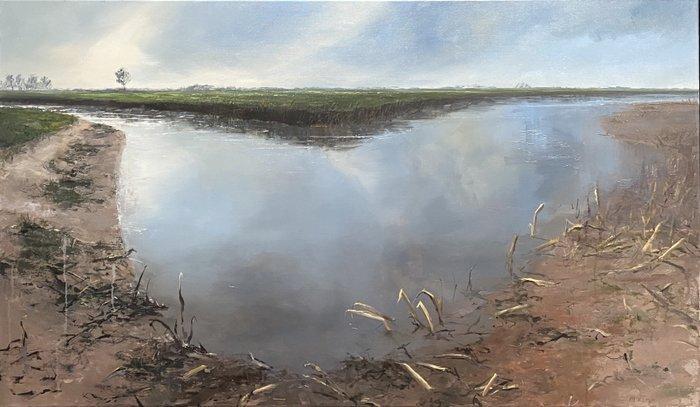 Marein Konijn - Water at De Vork, Antiek en Kunst, Kunst | Schilderijen | Modern
