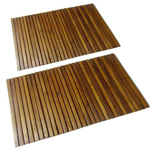 vidaXL Badmat acaciahout 80 x 50 cm 2 stuks, Huis en Inrichting, Badkamer | Badtextiel en Accessoires, Nieuw, Verzenden