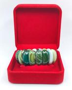 Prachtige natuurlijke groene en witte zebra/gestreepte, Verzamelen, Mineralen en Fossielen