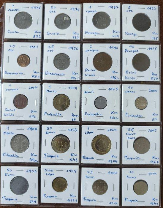 Mundo 146 munten van 35 landen, plus 12 biljetten in, Postzegels en Munten, Munten | Europa | Niet-Euromunten