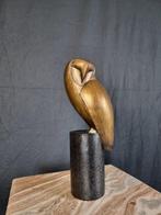 Beeld, Modern Owl Sculpture - 25.5 cm - Hars