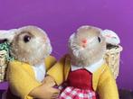 Steiff - Figuur - Bib & Bibbi, twee zeldzame haasjes, 11cm,